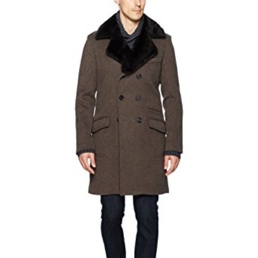 Billy Ried Double Breasted Detachable Fur Coat